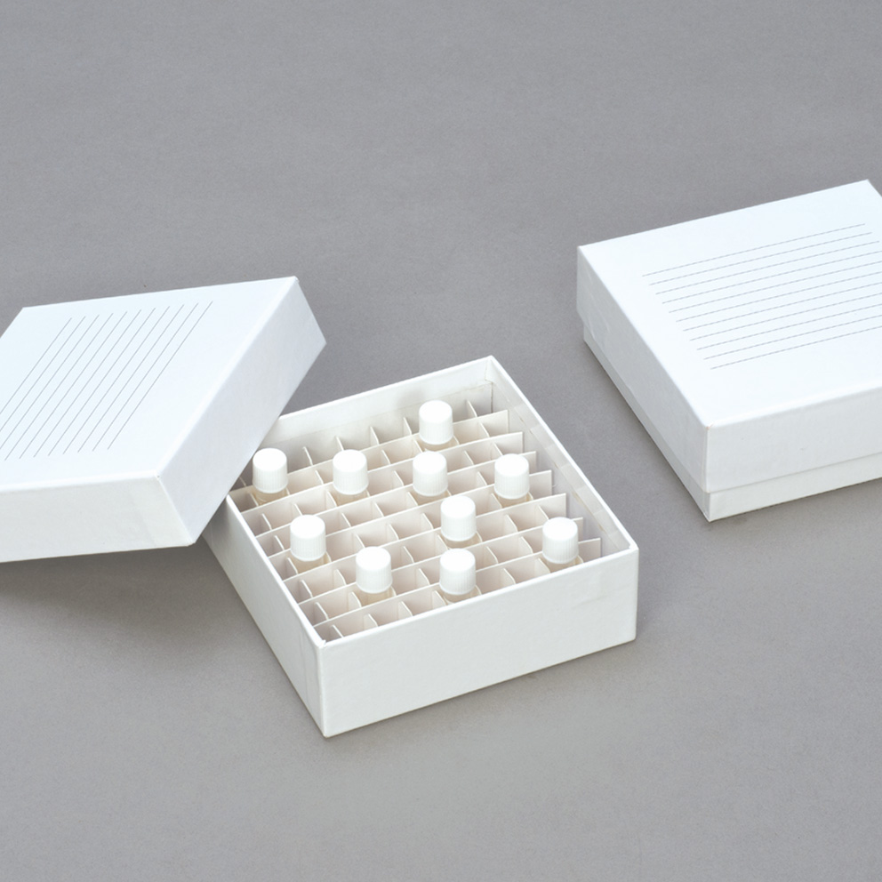 Cryo Box 81用栅格白色3英寸放置层压纸板