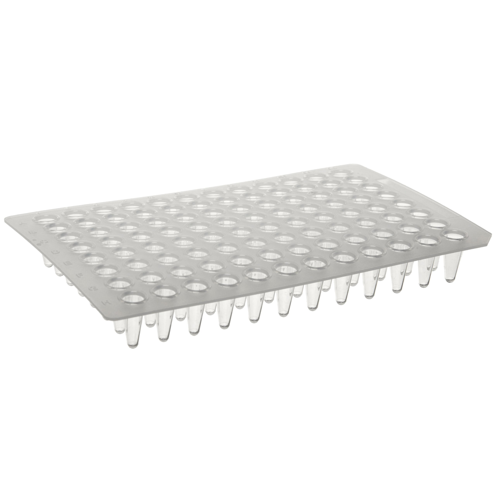 0.2ml 96 well plate, semi-skirted, low profile, Roche 480 compatible, lightly frosted, white