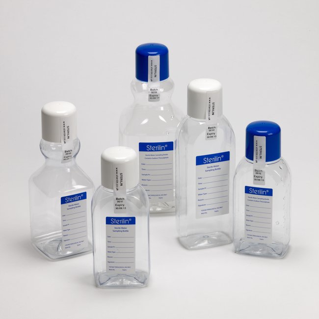 500ml方形PET水样瓶，含硫代硫酸钠(120mg/L)， Sterilin